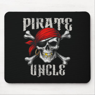Pirate Uncle Jolly Roger Flag And Skull Crossbones Mouse Mat