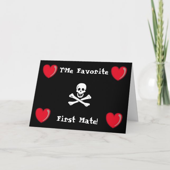 Pirate Valentine Holiday Card (Front)