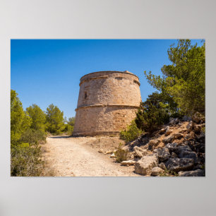 Pirate Watchtower in Portinatx, Ibiza Poster