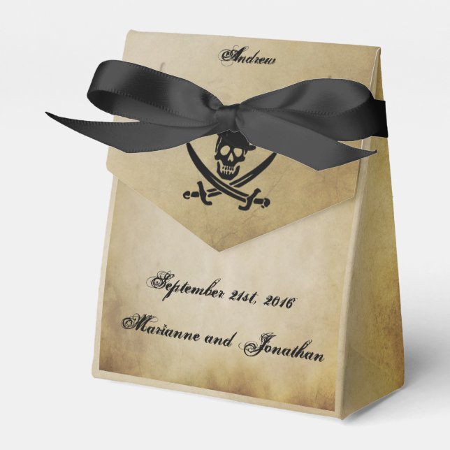 Pirate Wedding Favour Tent Box (Front Side)