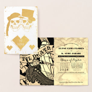 Pirate Wedding Gold Foil Passport Foil Card