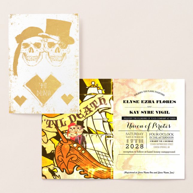 Pirate Wedding Gold Foil Passport Foil Card (Display)