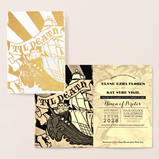 Pirate Wedding Gold Foil Passport Foil Card (Display)