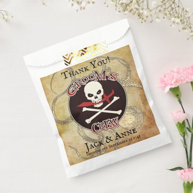 Pirate Wedding Groom's Crew "Thank You" Favour Bags (Sealed)