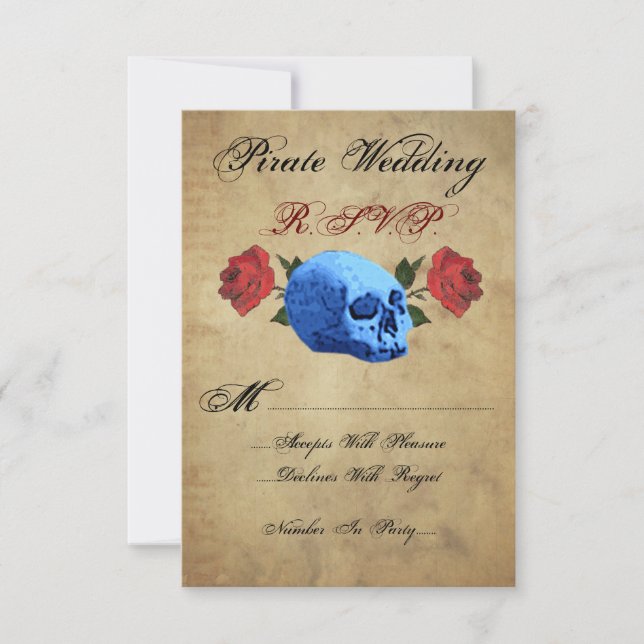 Pirate Wedding R.S.V.P. RSVP Card (Front)