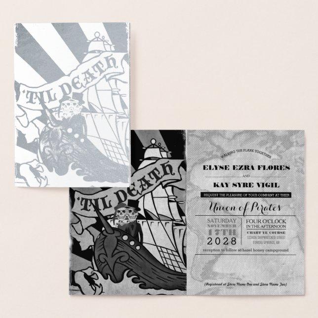 Pirate Wedding Silver Foil Passport Foil Card (Display)