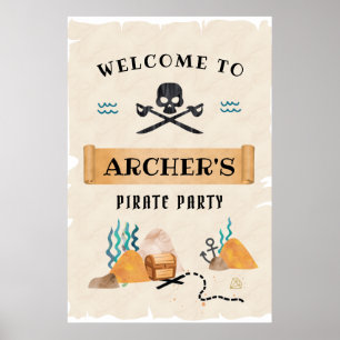 Pirate welcome sign, pirate party poster