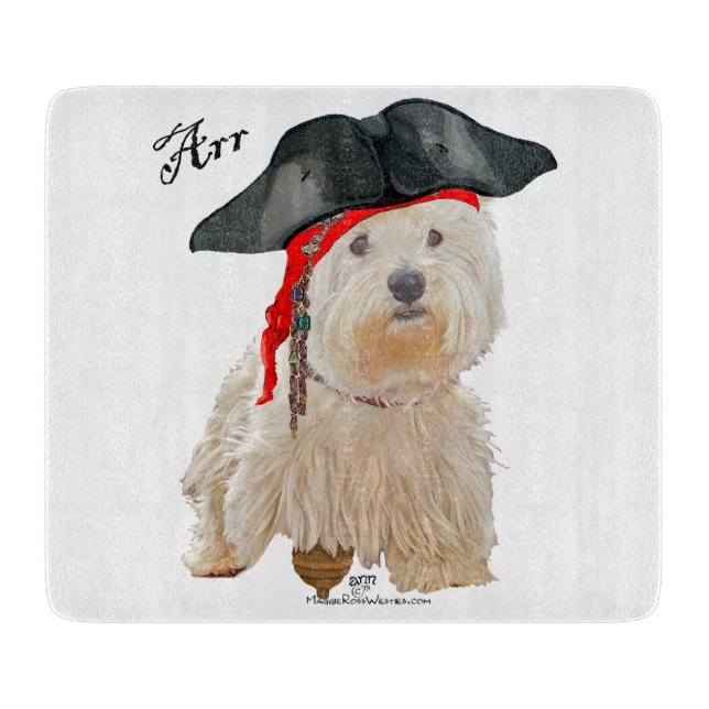 Pirate Westie Cutting Board (Front)