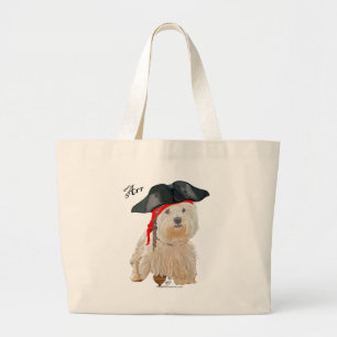 Pirate Westie Large Tote Bag