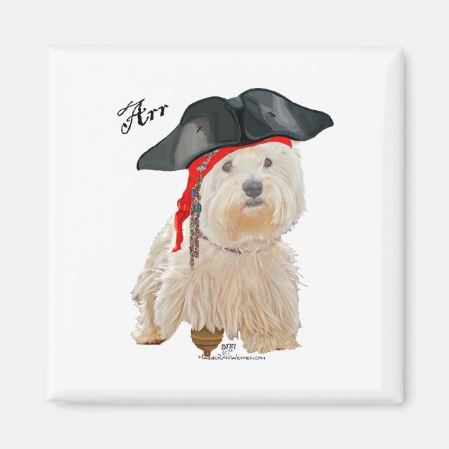 Pirate Westie Magnet (Front)