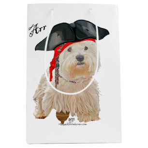 Pirate Westie Medium Gift Bag