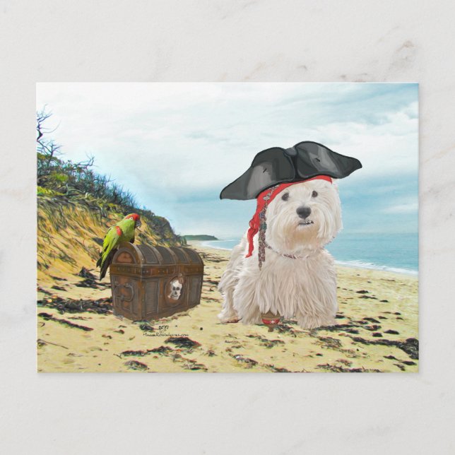 Pirate Westie Postcard (Front)