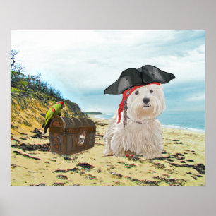 Pirate Westie Poster