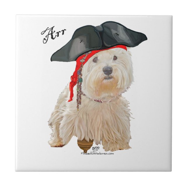 Pirate Westie Tile (Front)