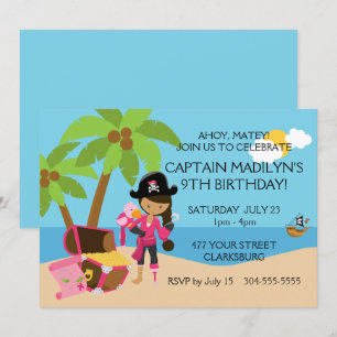 Pirate with a Peg Leg Birthday Party Invitation