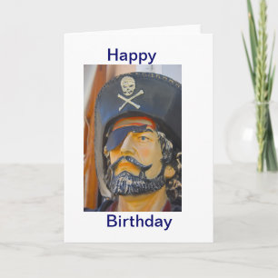 Pirate with Beard and Eye Patch Birthday Card