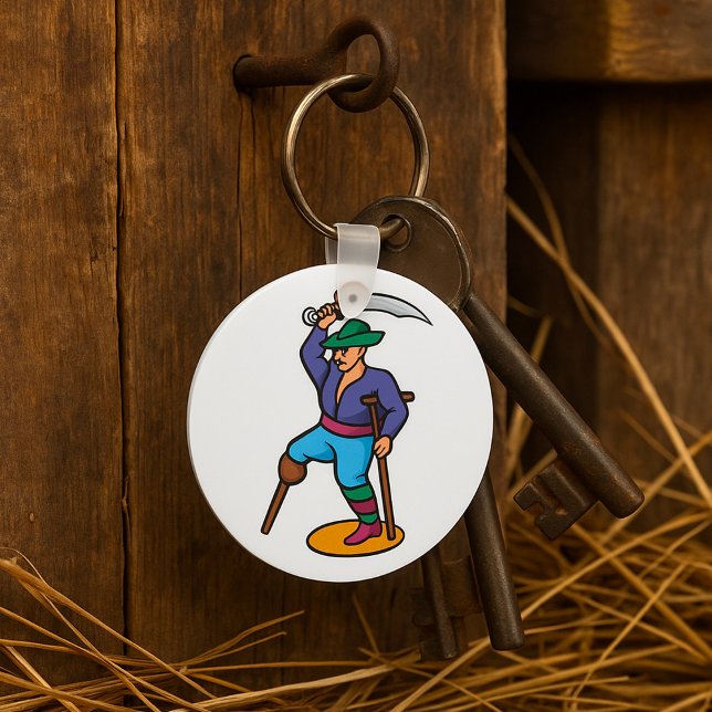 Pirate with Peg Leg and Sword Key Ring (Creator Uploaded)