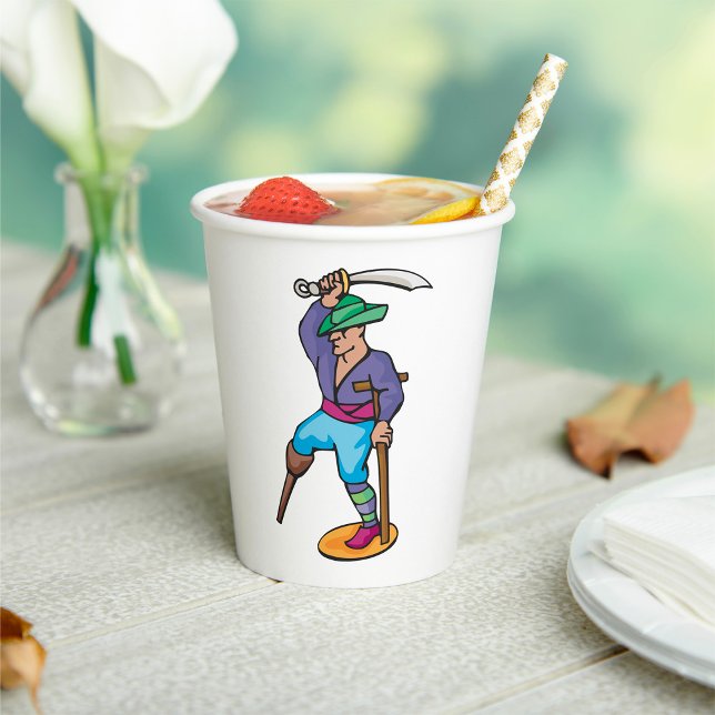 Pirate with Peg Leg and Sword Paper Cups (Creator Uploaded)