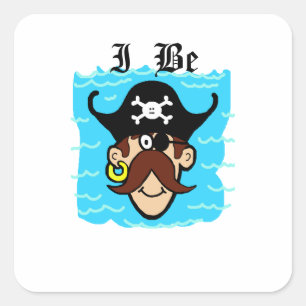 Pirate  with Water  Name Tag Stickers