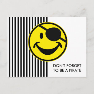 Pirate yellow & stripes + your back. & idea postcard