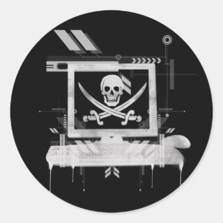 piratehack classic round sticker