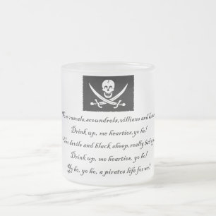 PirateLife,GlassMug Frosted Glass Coffee Mug