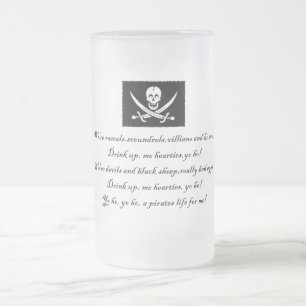 PirateLife,GlassSteinMug Frosted Glass Beer Mug