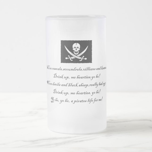PirateLife,GlassSteinMug Frosted Glass Beer Mug (Center)
