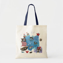 Pirates Adventure Map Tote Bag