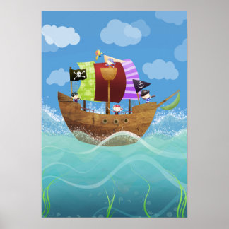 Pirates ahoy poster print