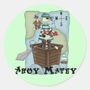 Pirates Ahoy Tshirs and Gifts Classic Round Sticker