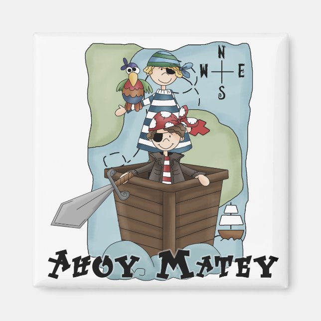 Pirates Ahoy Tshirs and Gifts Magnet (Front)