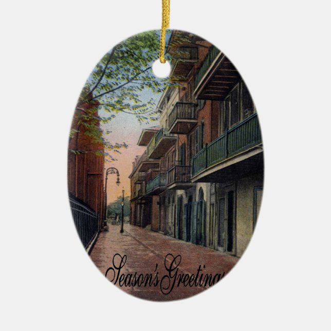 Pirates Alley French Quarter Ceramic Tree Decoration (Front)