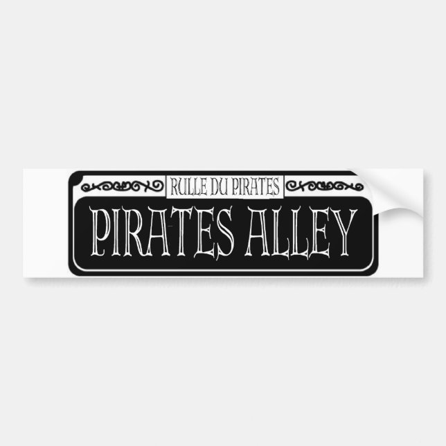 Pirates Alley Metal Sign Bumper Sticker (Front)