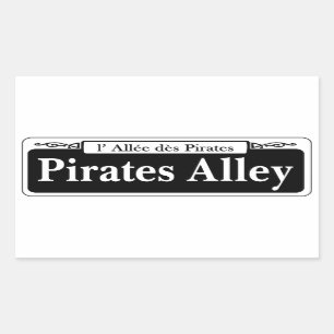 Pirates Alley, New Orleans Street Sign Rectangular Sticker