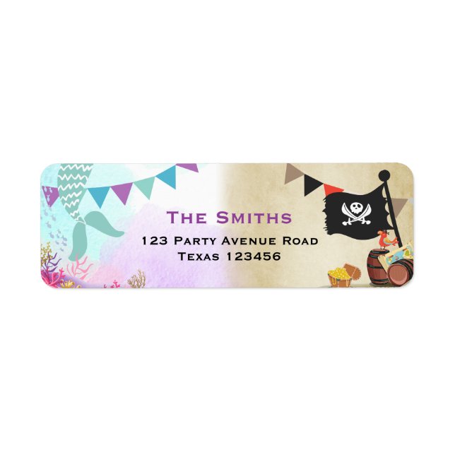 Pirates and Mermaids Return Address Labels (Front)