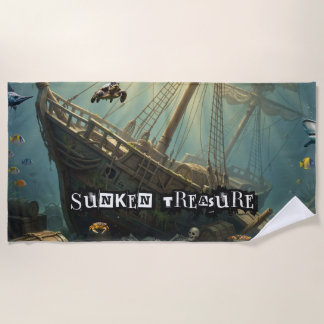Pirates and  Ships Beach Towel