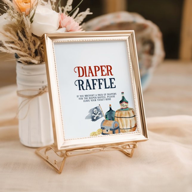 Pirates Baby Shower Diaper Raffle Sign (Creator Uploaded)