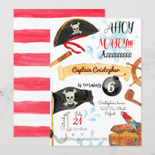 Pirates Birthday Invitation, Pirates Invitation