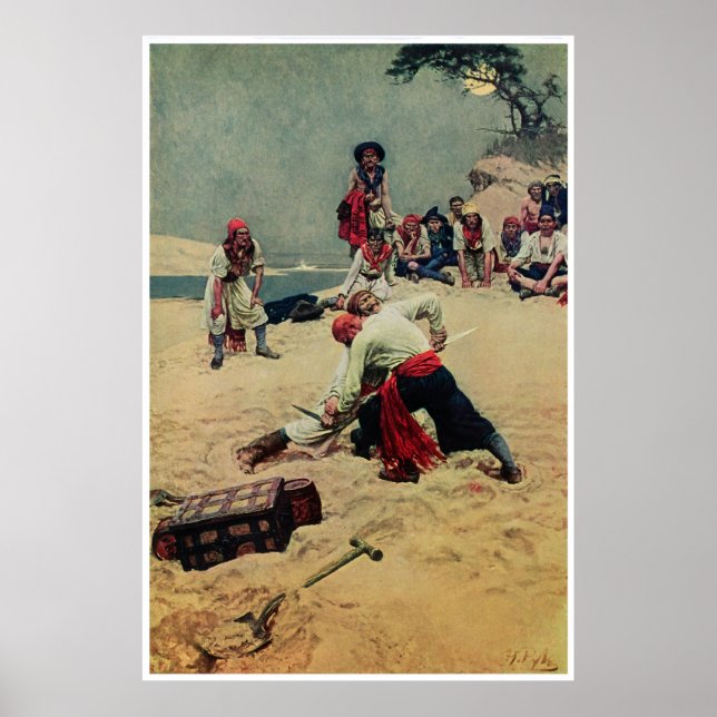 Pirates Fight Over Treasure Poster (Front)