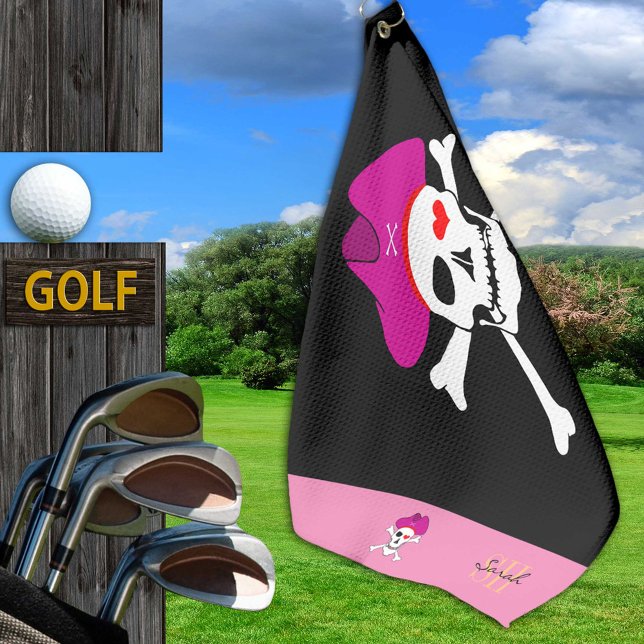 Pirates flag & Captain Grace monogrammed Golf  Golf Towel (Creator Uploaded)