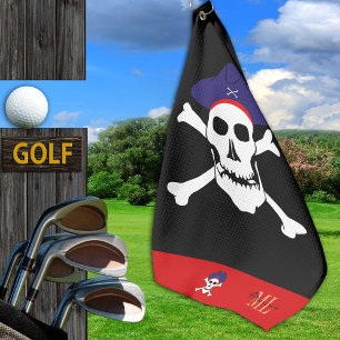 Pirates flag & Captain Jack monogrammed Golf towel