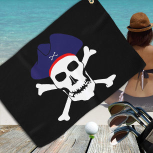 Pirates Flag & Captain Jack, Skull /Golf Games Golf Towel