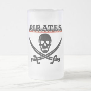 Pirates Frosted Glass Beer Mug