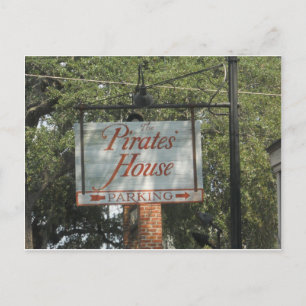 Pirates' House Restaurant Sign Savannah Georgia Postcard