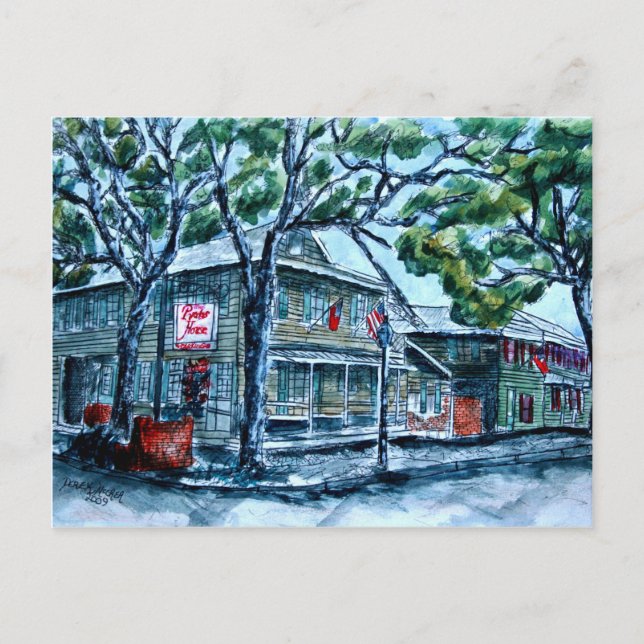 pirates house savannah georgia watercolor painting postcard (Front)