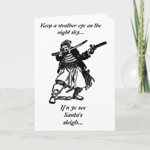 Pirates Loot Santa's Sleigh Holiday Card