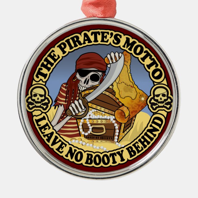 Pirate's Motto Metal Tree Decoration (Front)