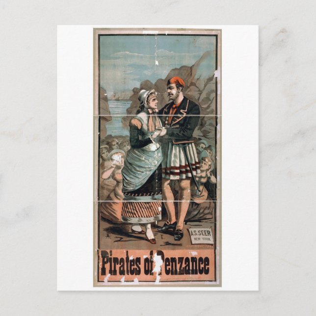Pirates of Penzance Vintage Theatre Postcard (Front)