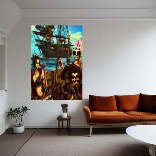 Pirates on the sea   AI Art Poster